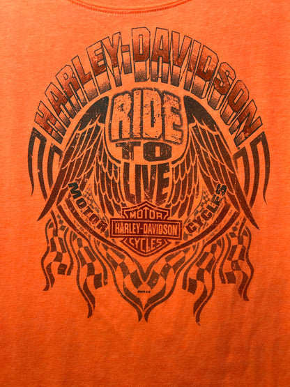 Size L Harley-Davidson Orange T-shirt