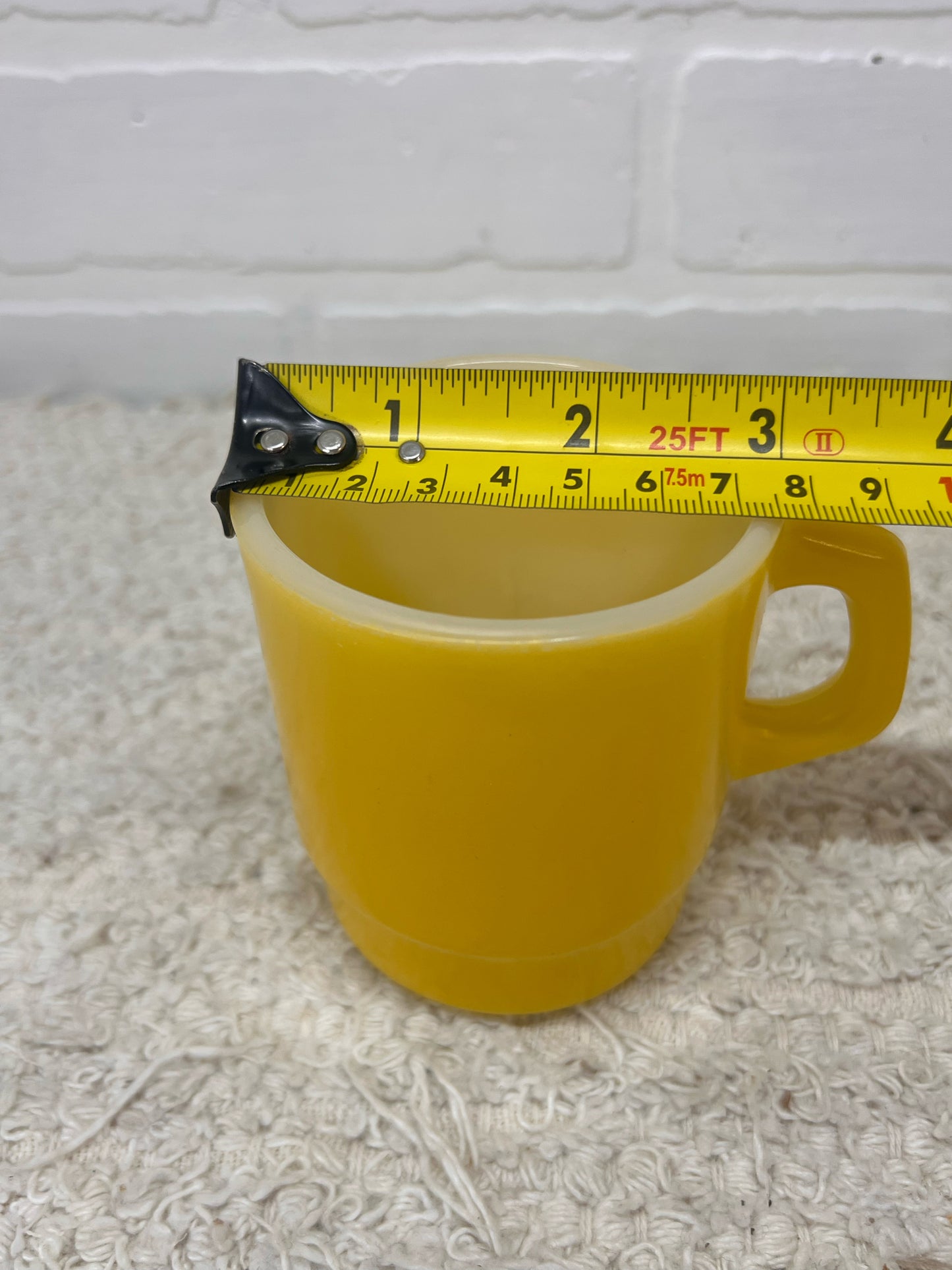 Anchor Hocking Milk Glass Fired on Color Yellow Mug