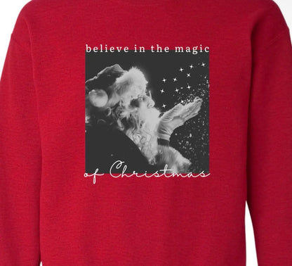 Believe in the Magic of Christmas  Sweatshirt in Antique Cherry