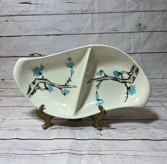 Red Wing Pottery Driftwood pattern divided serving dish