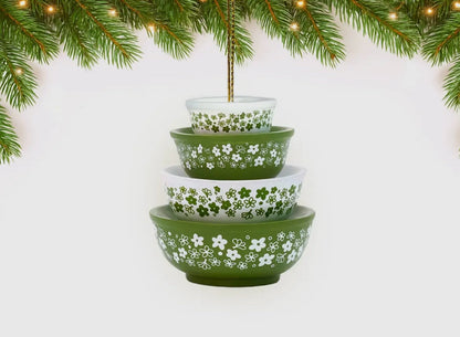Hand-crafted Resin Vintage Pyrex Inspired Ornament - Multiple Pattern Options