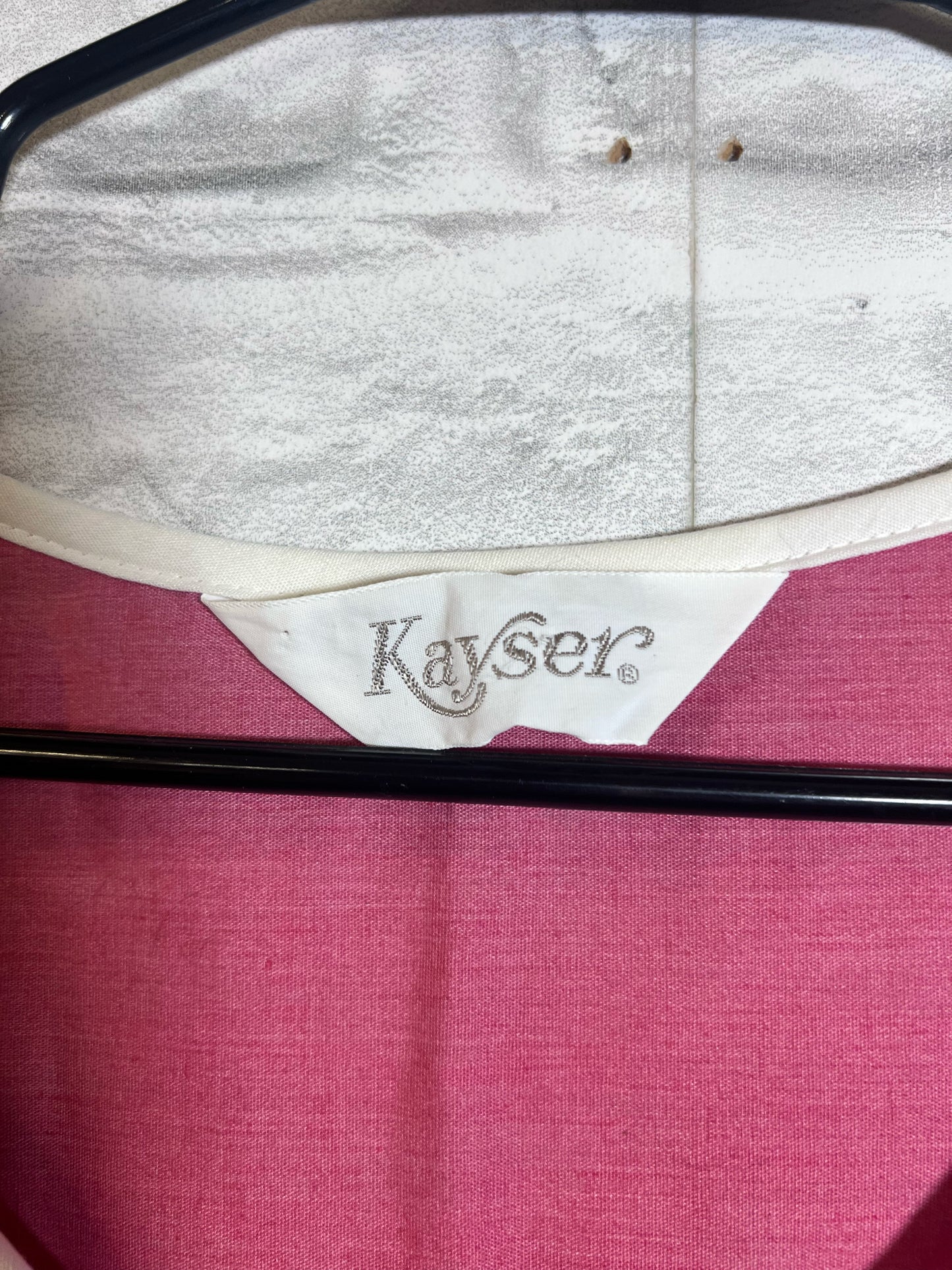Kayser Vintage 1960's House Dress - Pink w/ Bike Embroidery