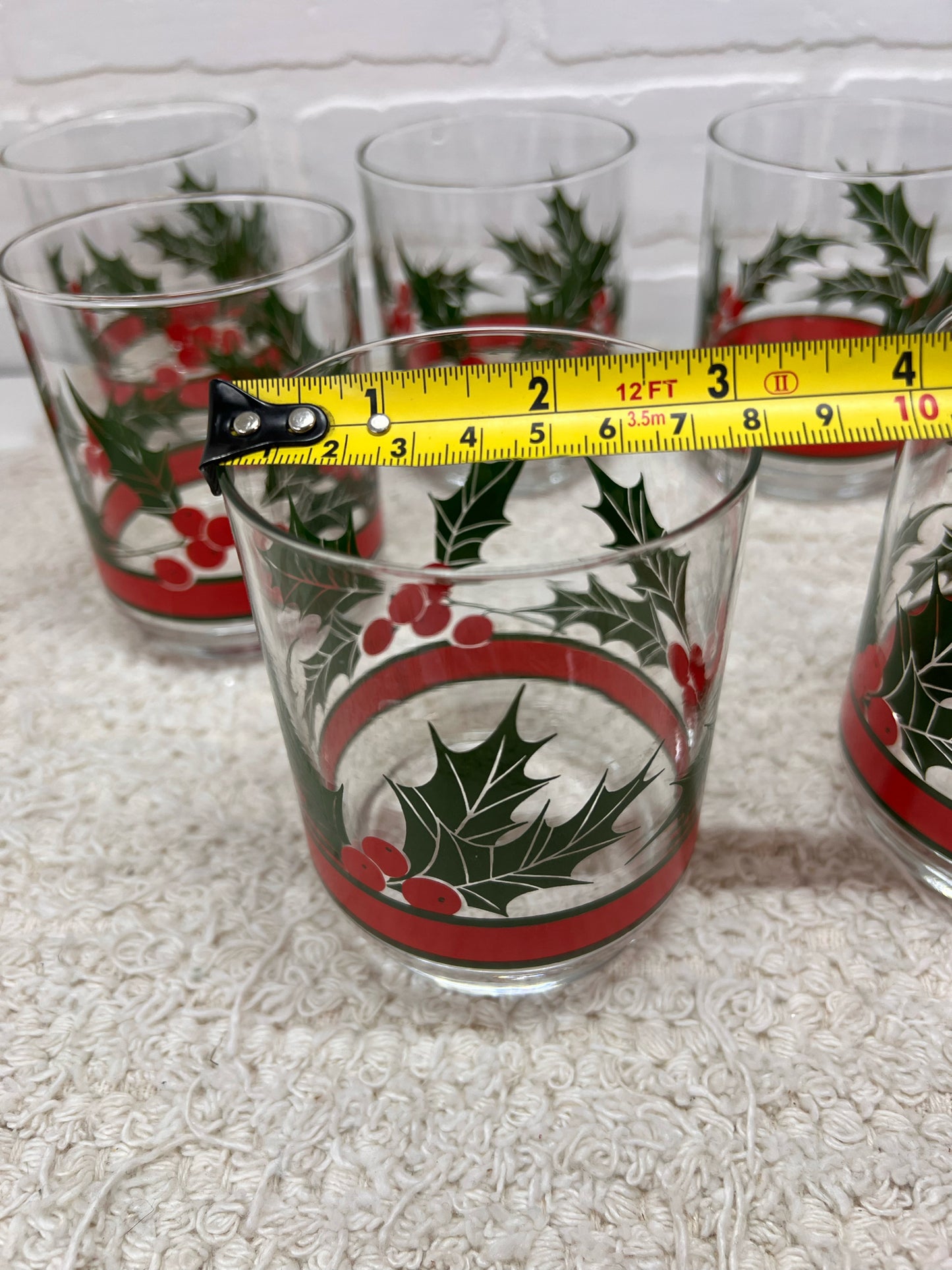 Libbey Holly Tumbler Vintage Glass Set - 12 Glasses