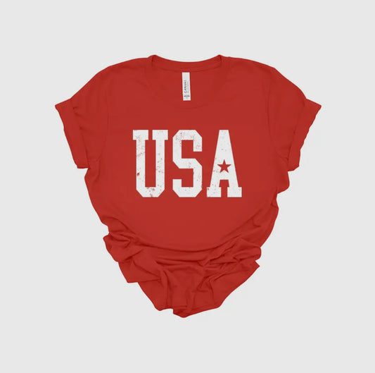 Red USA Star Unisex T-Shirt