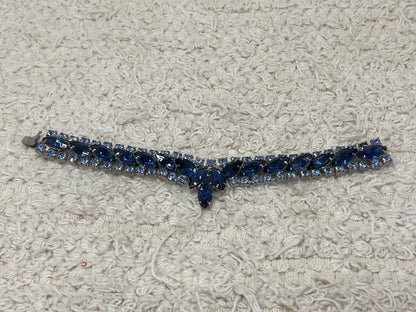 Vintage blue rhinestone bracelet