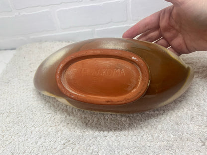 Frankoma Pottery Crescent Shaped Console Bowl