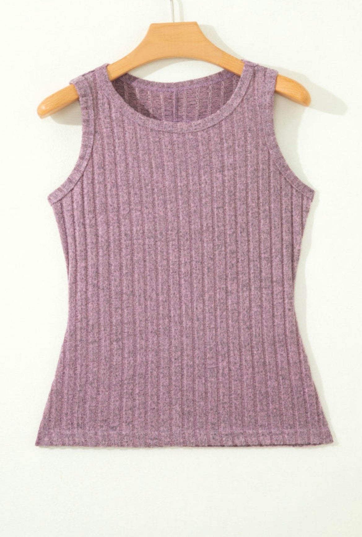 Slim Ribbed Mineral Wash Tank Top - Camel or Bonbon