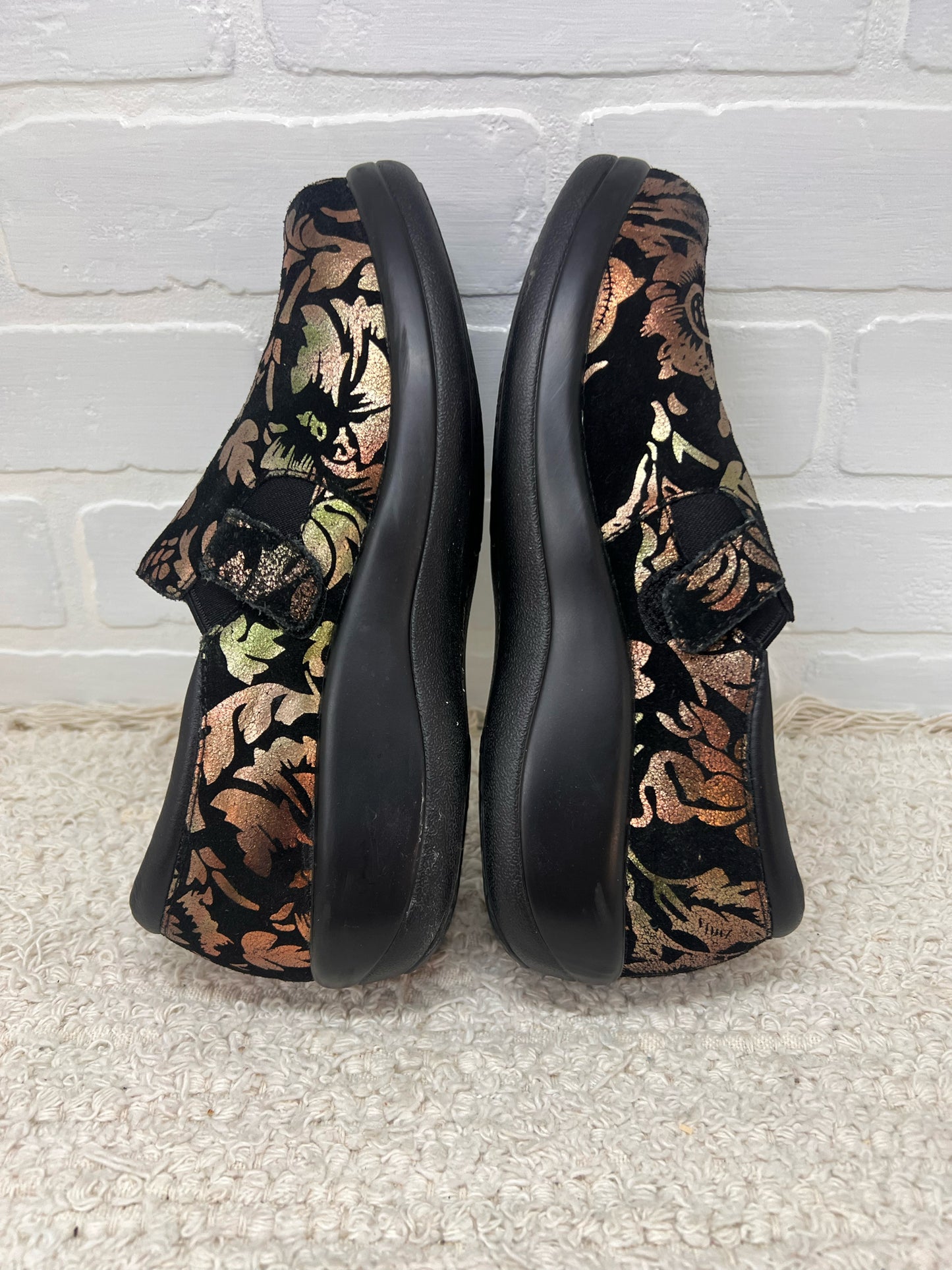 Shoe Size 36/6 Alegria Black Floral Embossed Casual Shoes