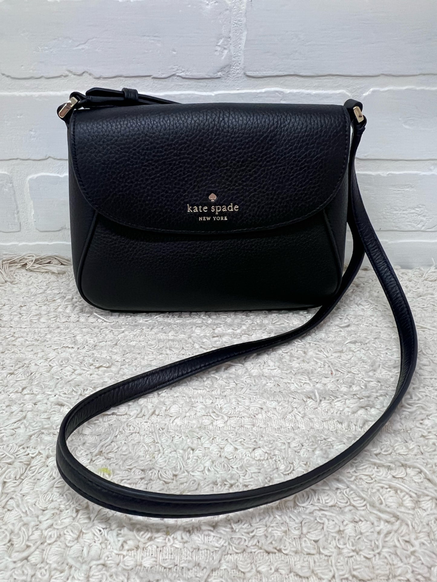 Kate Spade Monica Mini Flap Crossbody in Black Leather