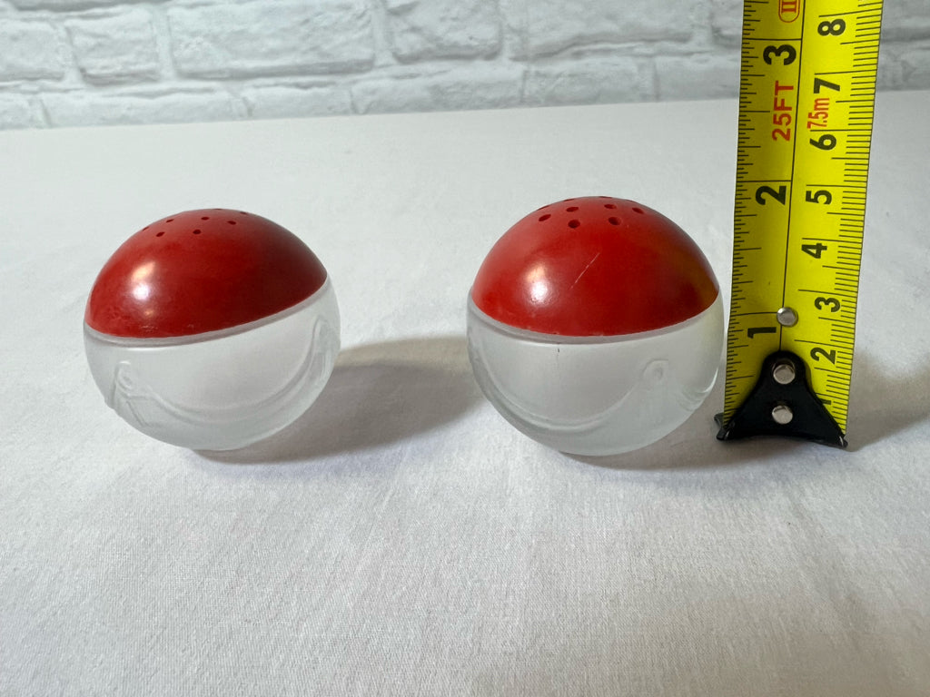 Midcentury Frosted Glass & Bakelite Salt/Pepper Set