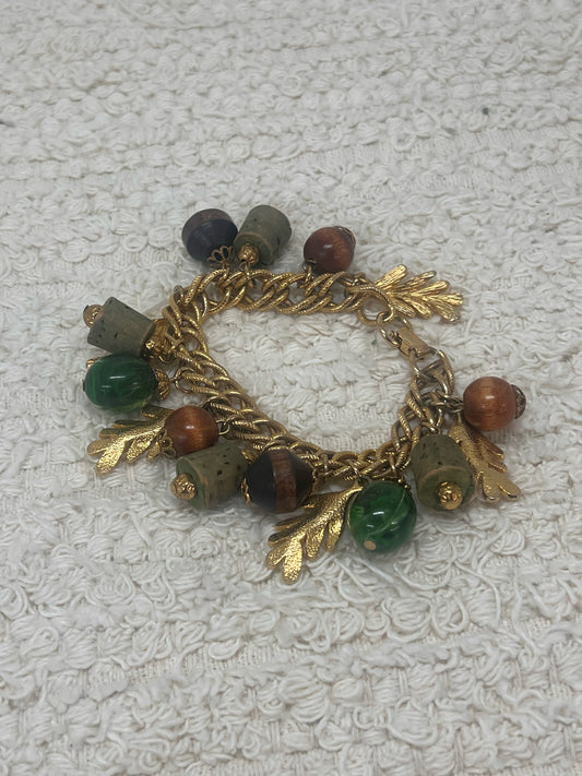 Vintage Fall Themed Charm Bracelet