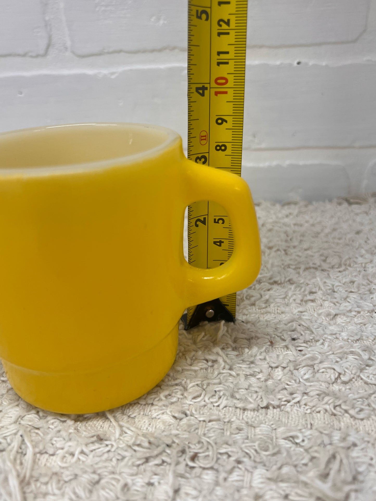 Anchor Hocking Milk Glass Fired on Color Yellow Mug