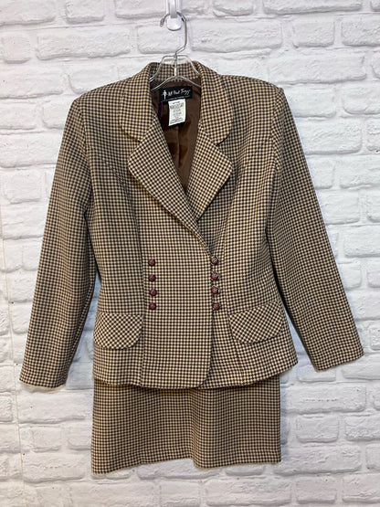 All that Jazz Circa 1990's Checked 2-Piece Skirt Suit Set
