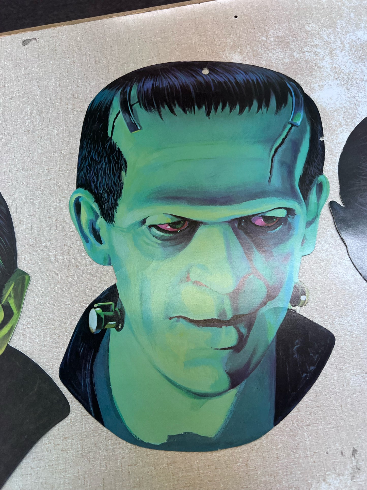 Vintage Universal Movie Monster Dracula, Frankenstein & Wolf Man 1960's Portrait