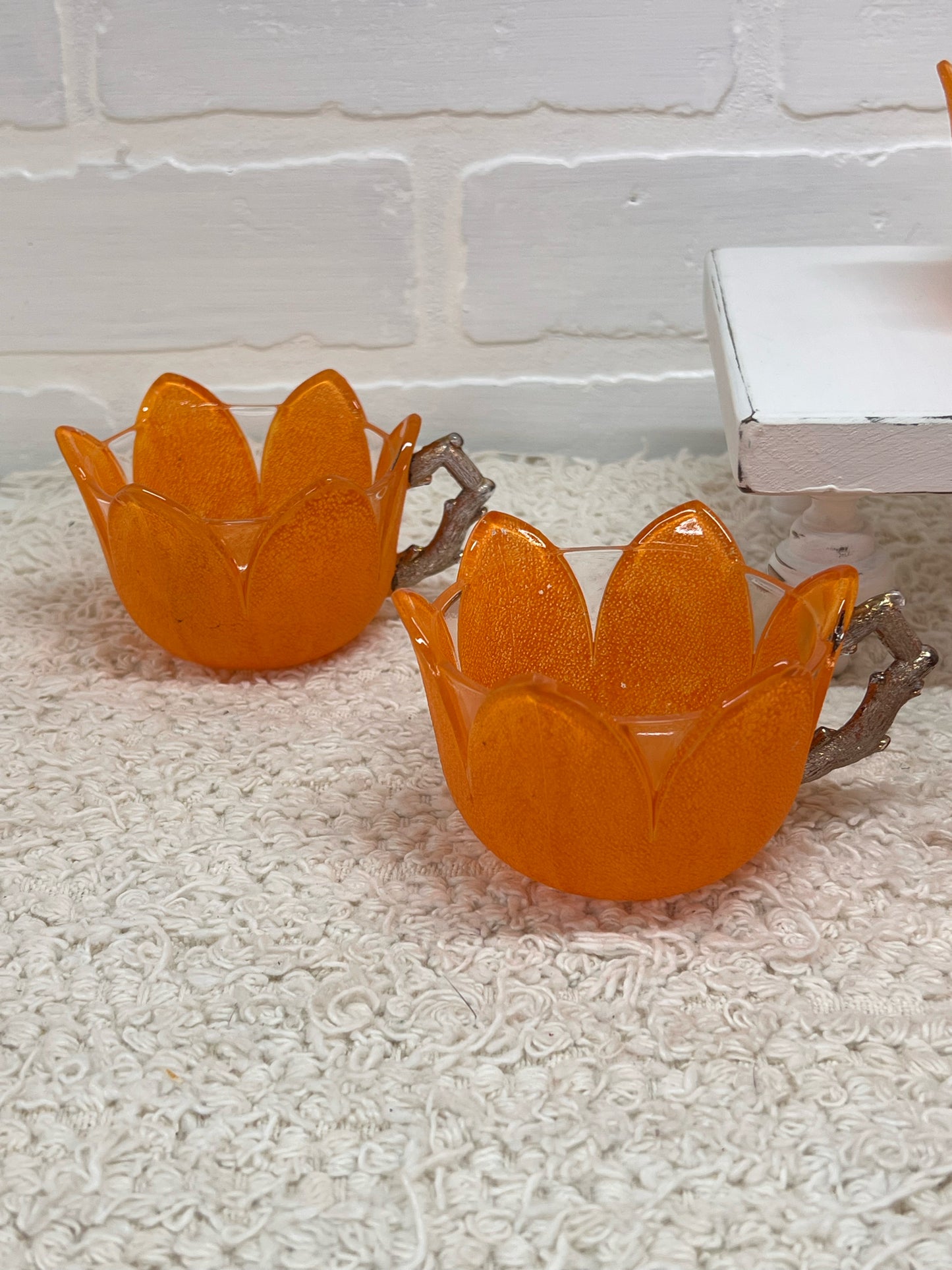 Antique 1906 Westmoreland Orange Peel Punch Cup Set (6)