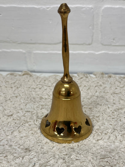 Brass Bell w/ Heart Cutouts