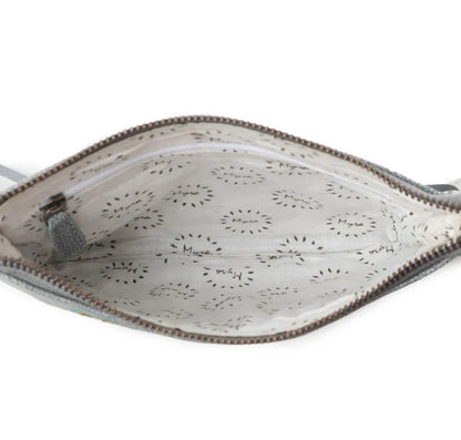 Myra Bag ThunderFly Fringered Leather Bag in Silver Dust
