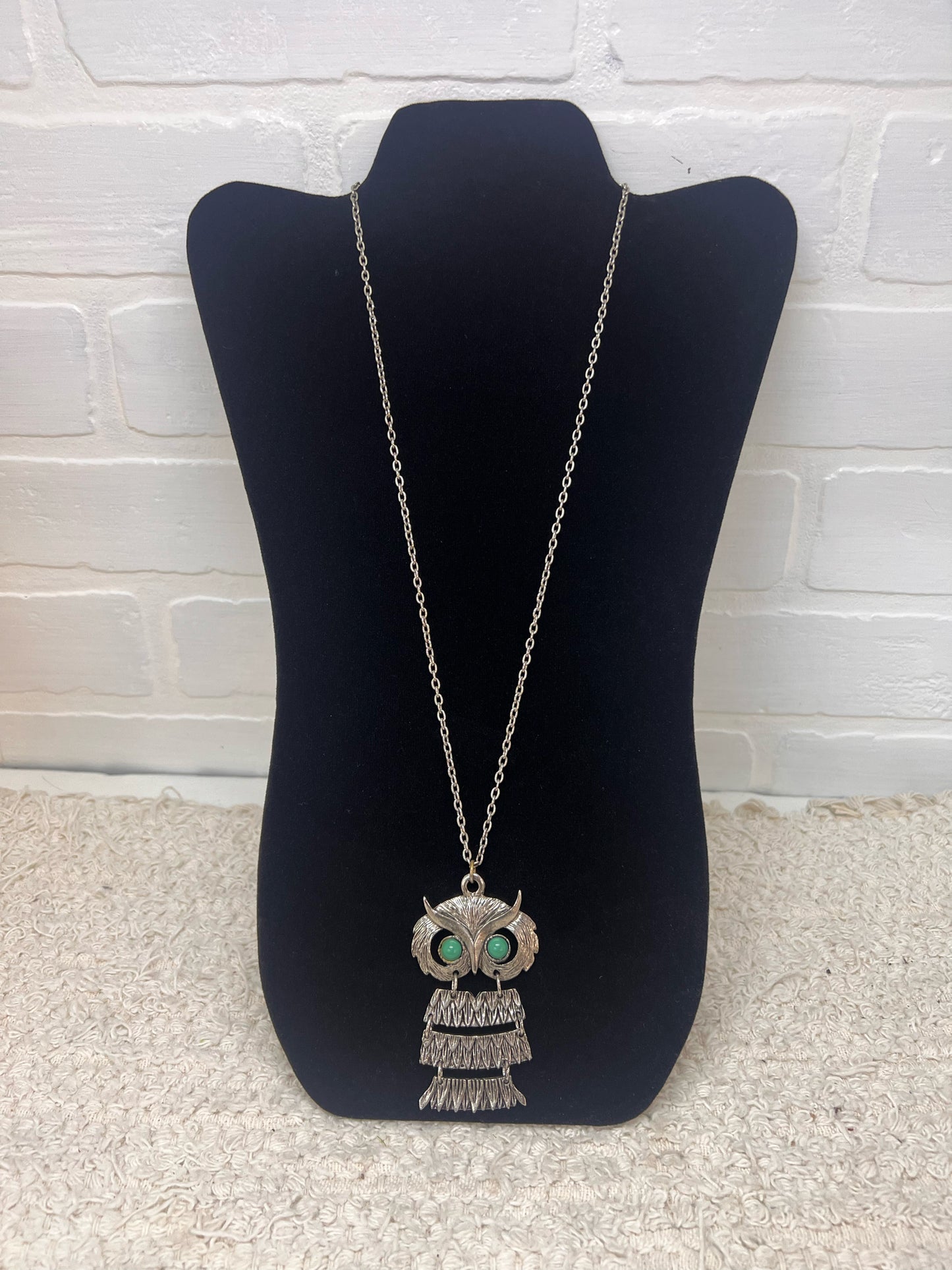 Vintage Silvertone Owl Pendant