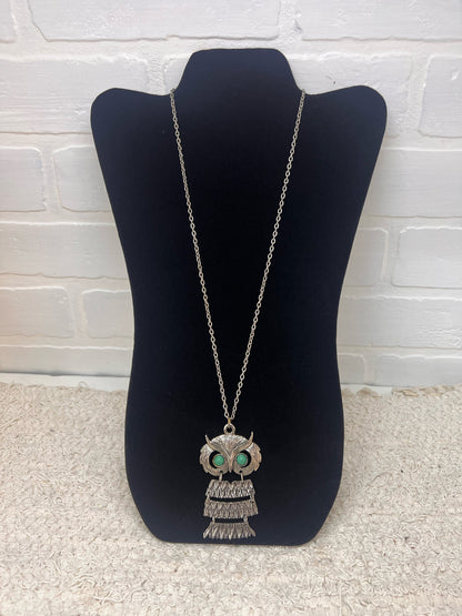 Vintage Silvertone Owl Pendant