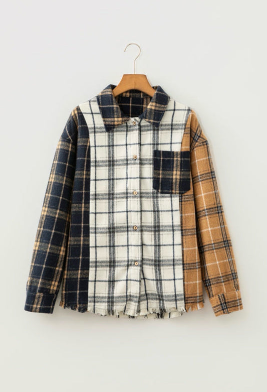 Multicolor Plaid Loose Fit Shacket