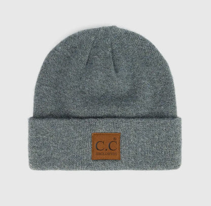 CC Heather Knit Basic Beanie – Unisex Eco-Friendly Winter Hat