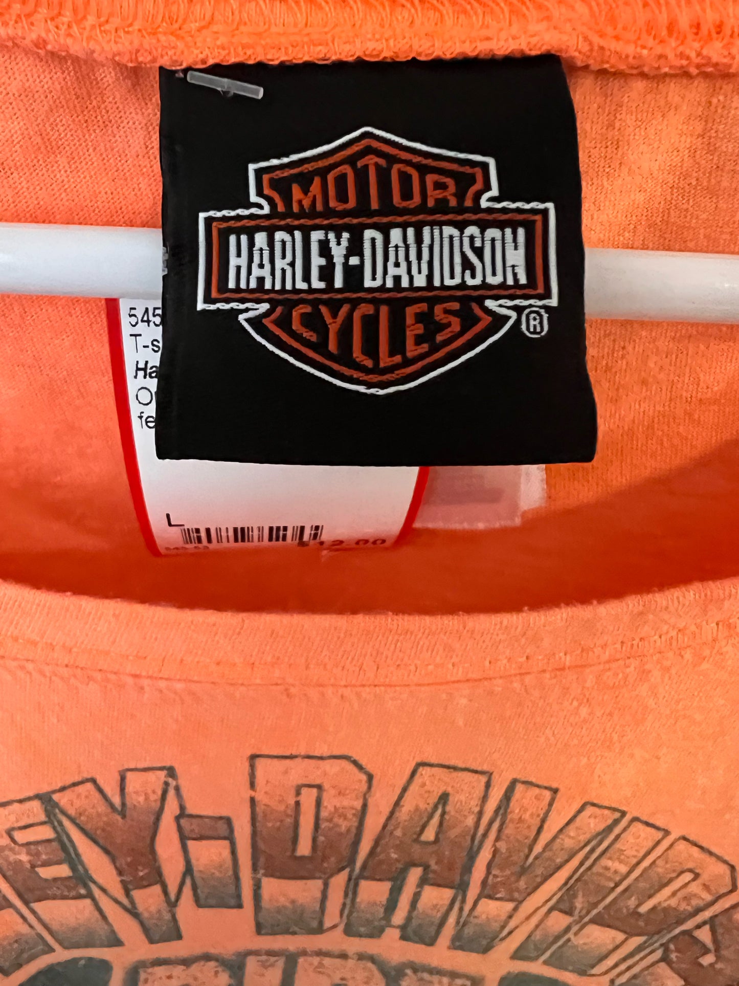 Size L Harley-Davidson Orange T-shirt