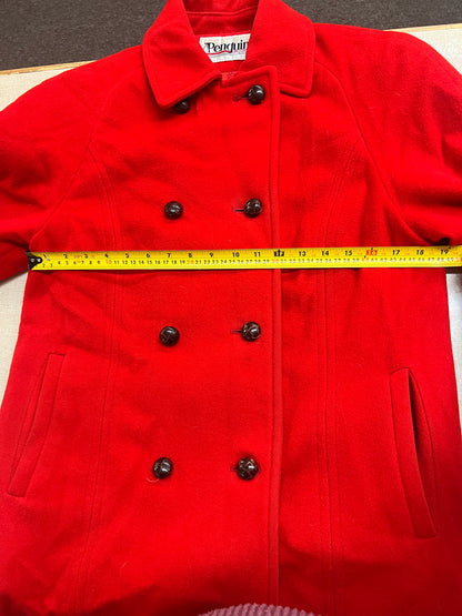 Vintage Penguin Red Wool Coat Size 6