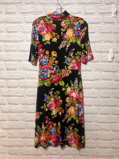 Size XS Anthropologie Floral Midlength Turtleneck Dress