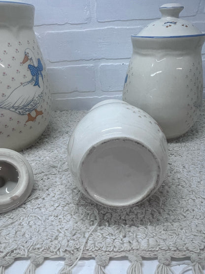 Aunt Rhody Set of 3 Lidded Goose Canisters