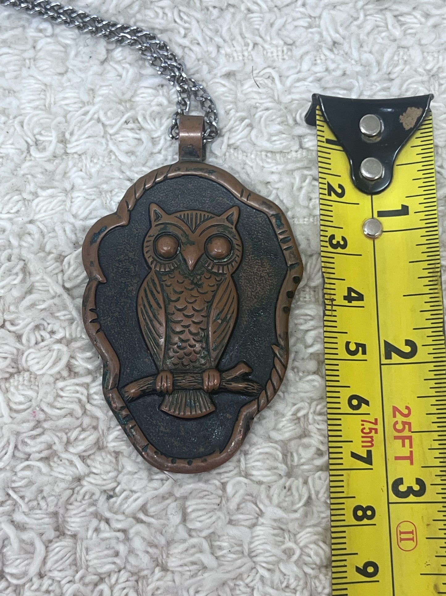Bell Trading Post Vintage Solid Copper Owl  Pendant