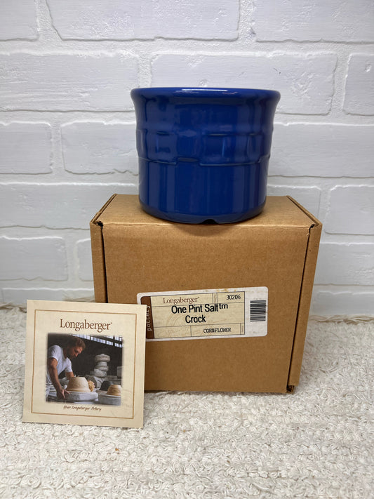 Longaberger One Pint Salt Crock Cornflower Blue