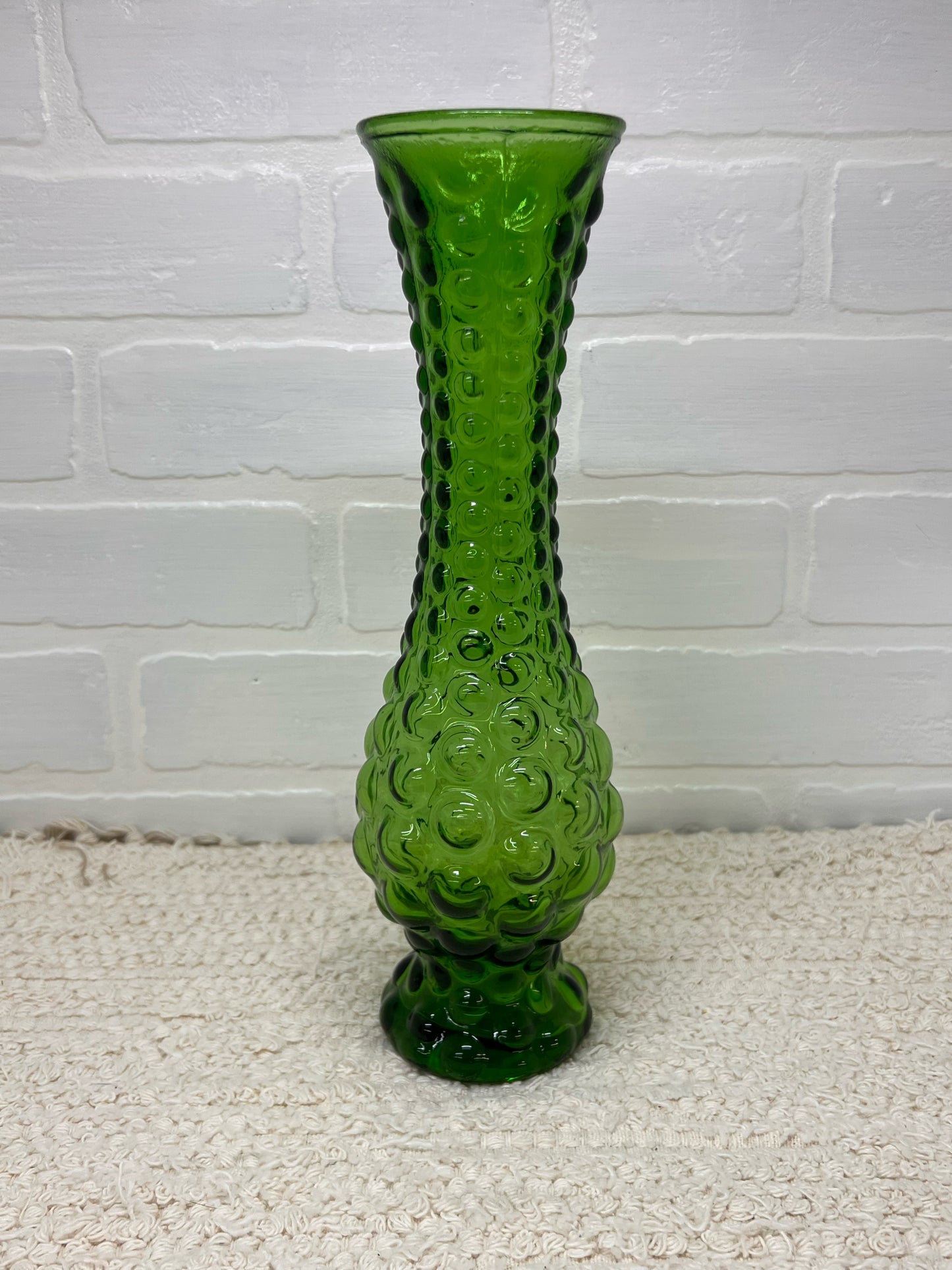 MCM Green Glass Bubble Vase