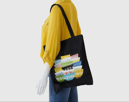 Pyrex-Inspired Zipper Tote Bag — Retro Pocket Tote