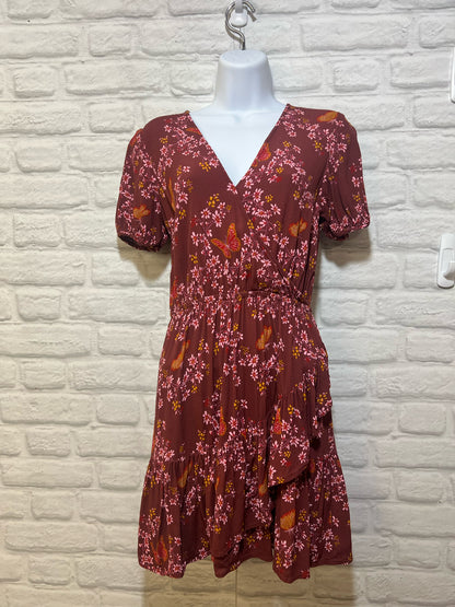Size 6 Madewell butterfly floral v-neck dress