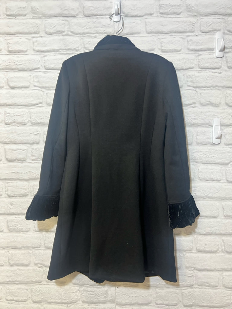 Size M International Concepts velvet trimmed black coat