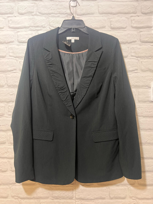 Size 12 CAbi One Button Pinstriped Blazer