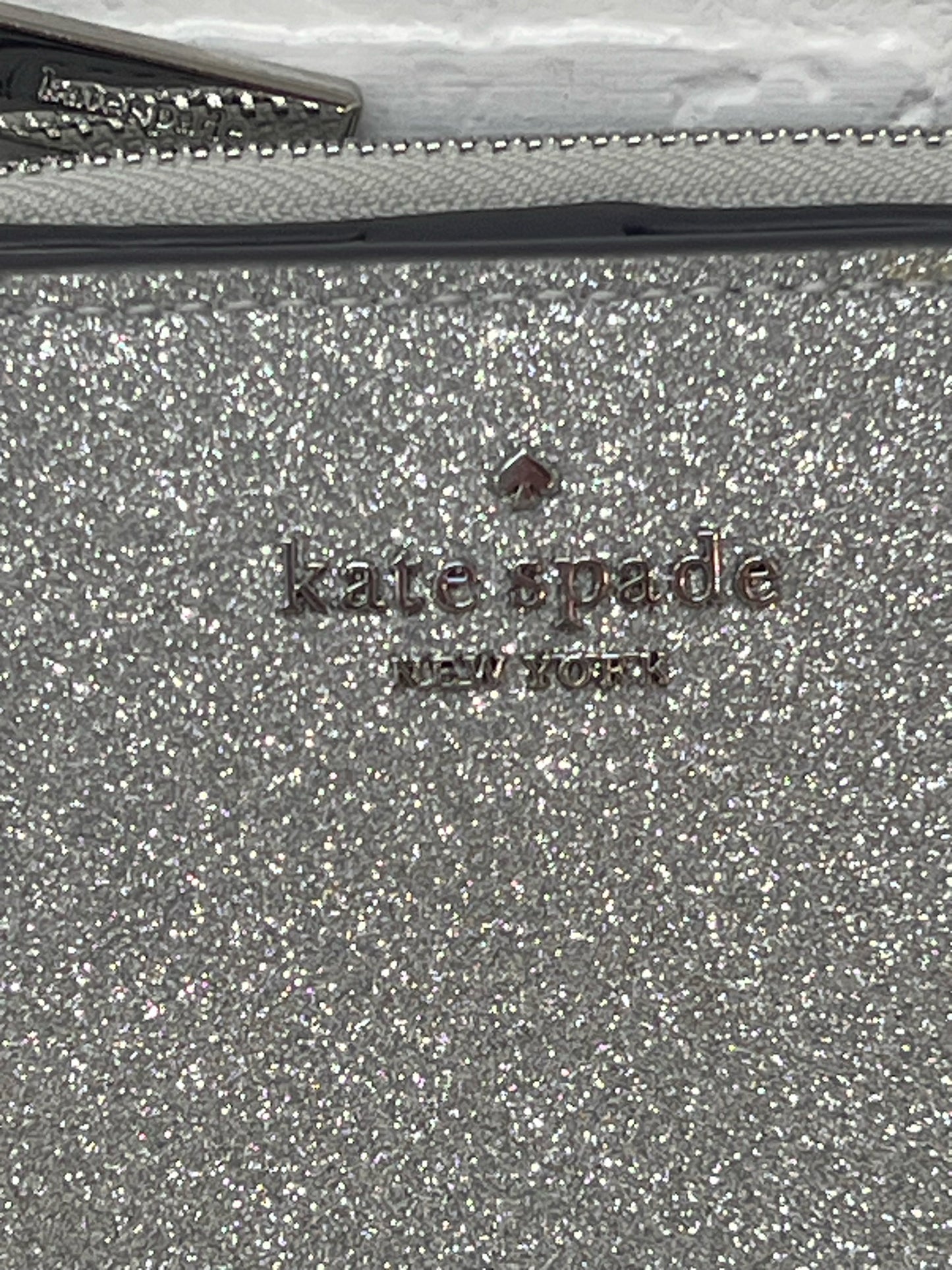 Kate Spade Silver Glitter Leather Coin Purse/Wallet
