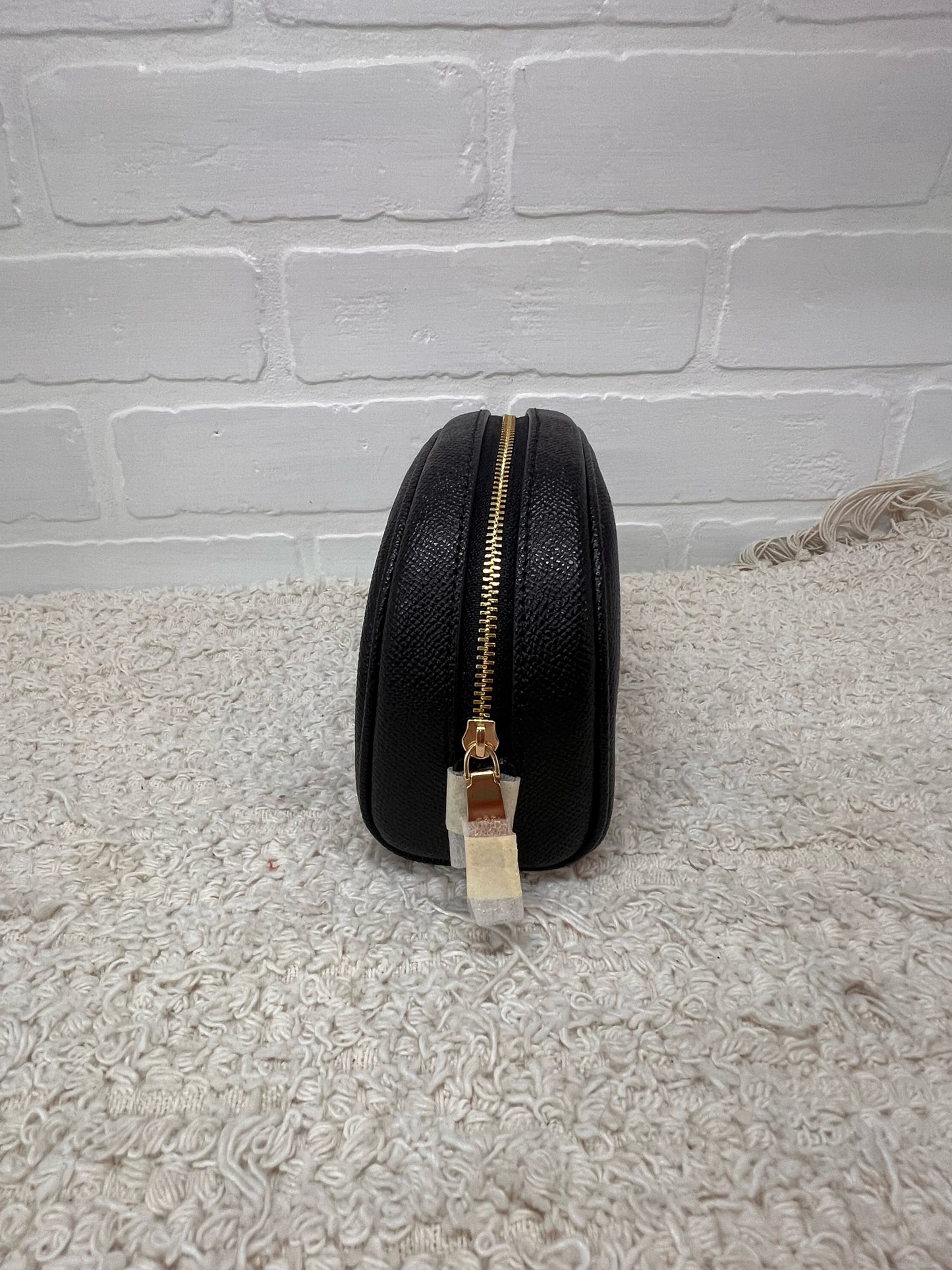 Coach Black Pebbled Leather Domed Top Cosmetic Case NWOT