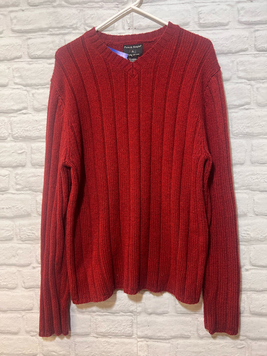 Size M Pure & Simple Red Lambswool Blend Sweater