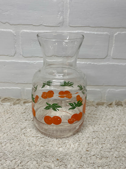 Vintage Small Orange Juice Glass Carafe 7" Tall