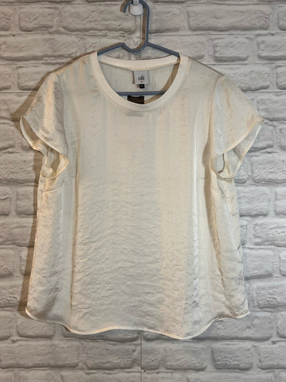 Size M CAbi Silky White T-Shirt Style Top