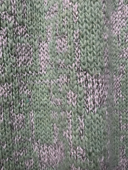 Size M Sally Gee Vintage Mint Green Cardigan with Metallic Detail