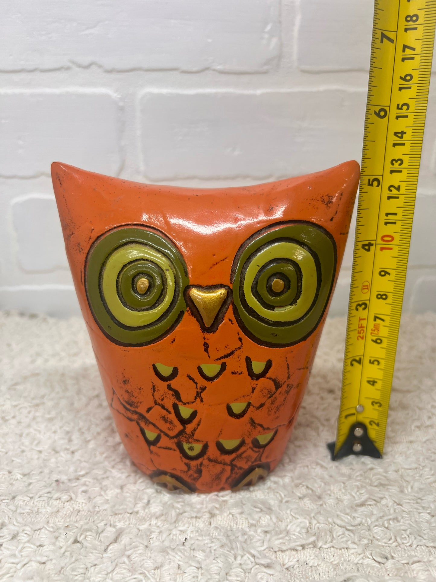 Fitz & Floyd MCM Orange Owl Bank