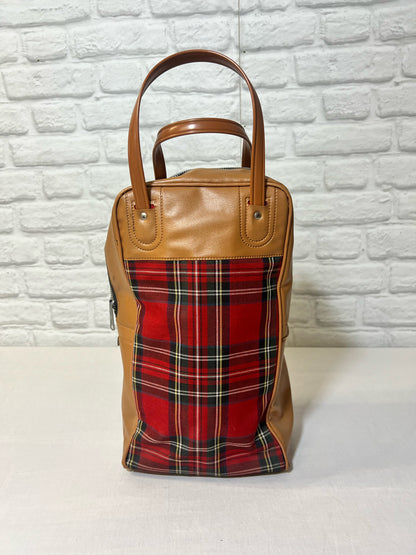 Vintage red plaid Thermos bag