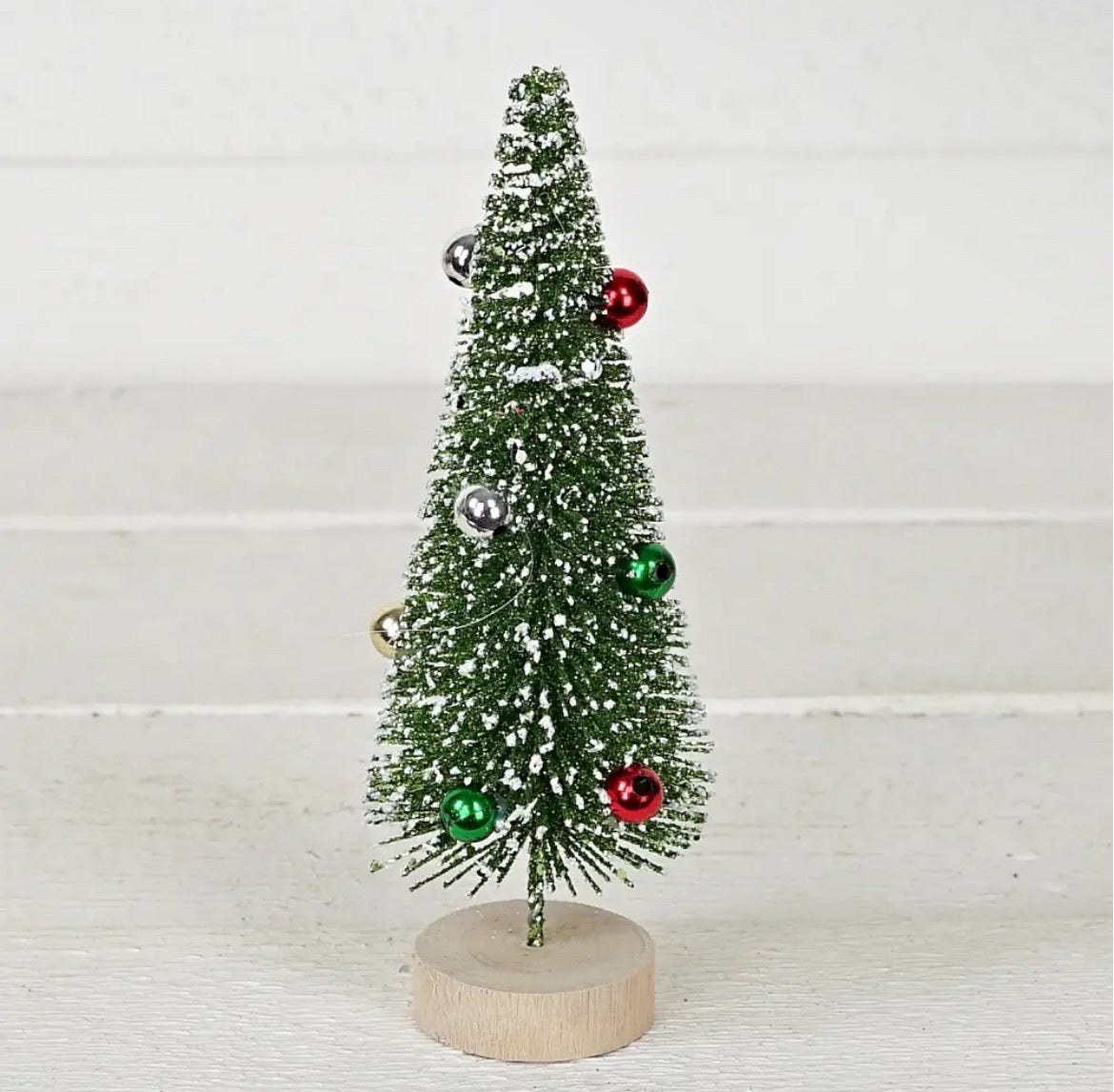 NEW Bottlebrush Tree Glittery Snow 8 Inch