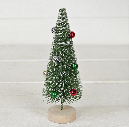 NEW Bottlebrush Tree Glittery Snow 8 Inch