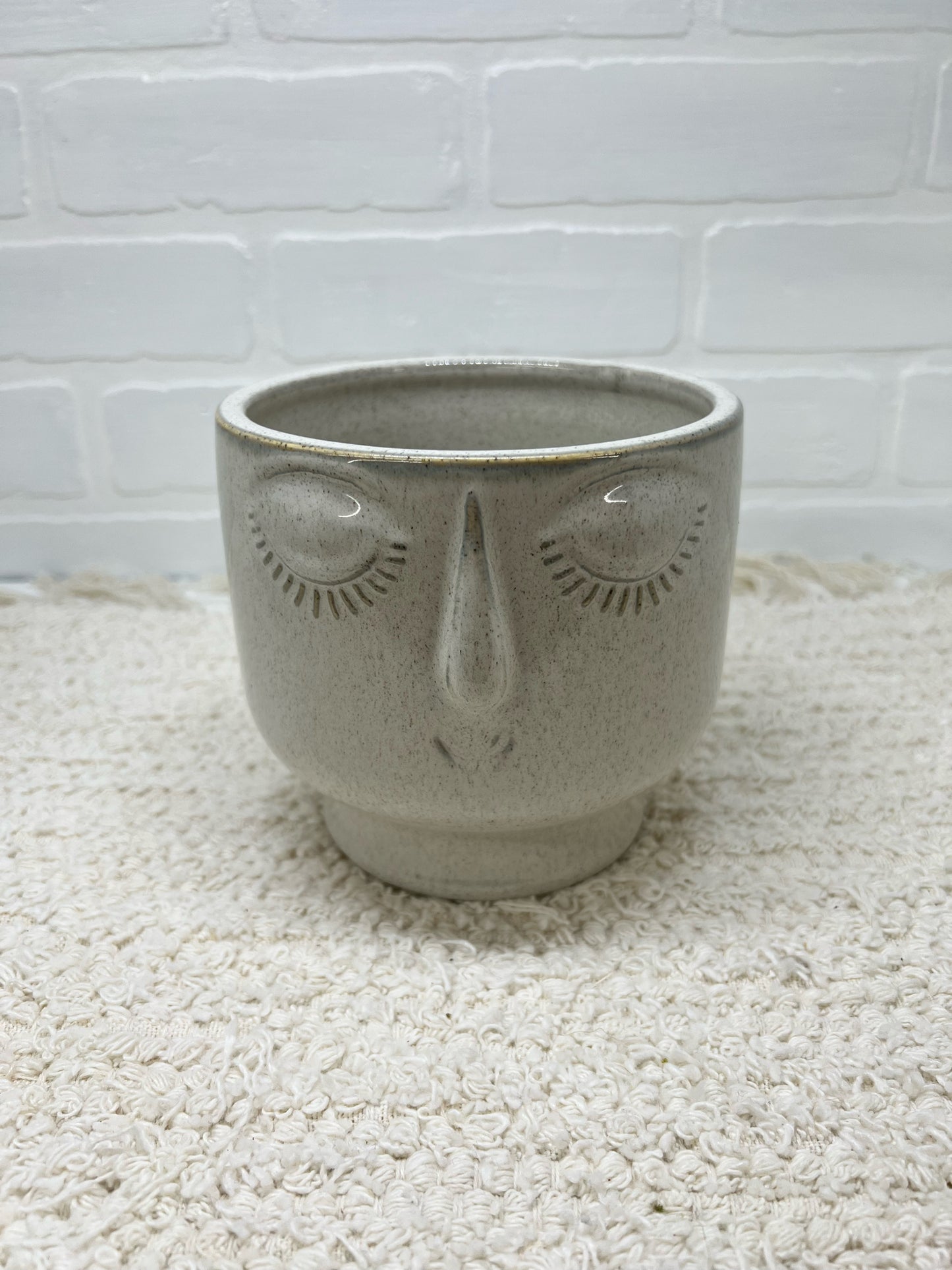 5" ceramic face planter