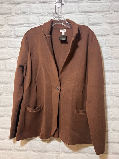 Size XL J. Crew Brown Knit One Button Blazer/Cardigan