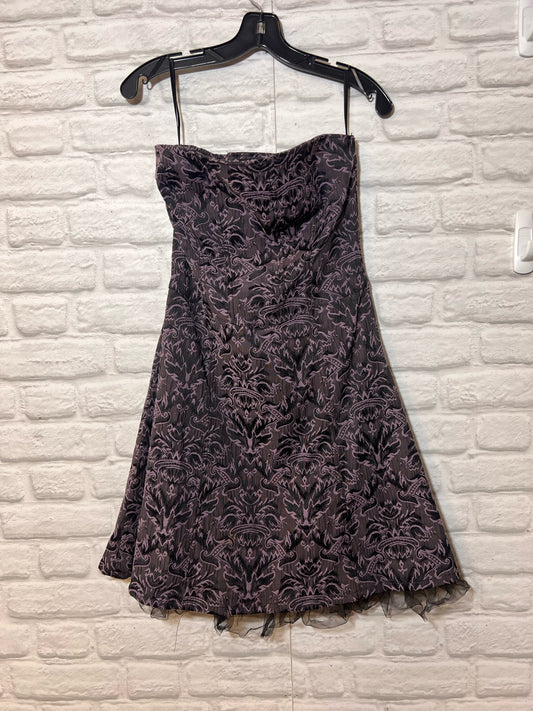 Size S Vintage Tripp NYC Y2K Era Purple & Black Jacquard Corset Back Prom Dress