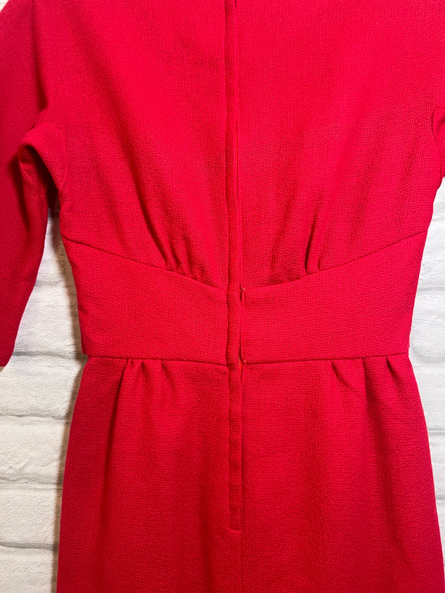 Sears Boucle Knit Hot Pink Vintage Dress
